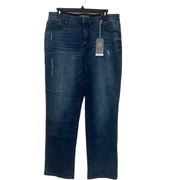 Wit & Wisdom Ab Solution Straight Leg Distressed Denim Jean - Picture 1 of 7